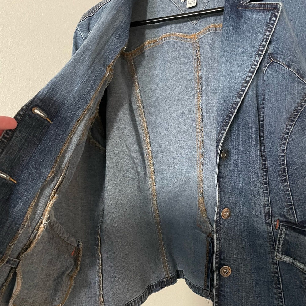 Tommy Hilfiger Vintage Stretch Denim Buttoned Front Blazer/Jacket. - Picture 10 of 14